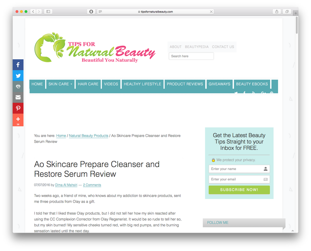 Ao Skincare Prepare Cleanser and Restore Serum Review